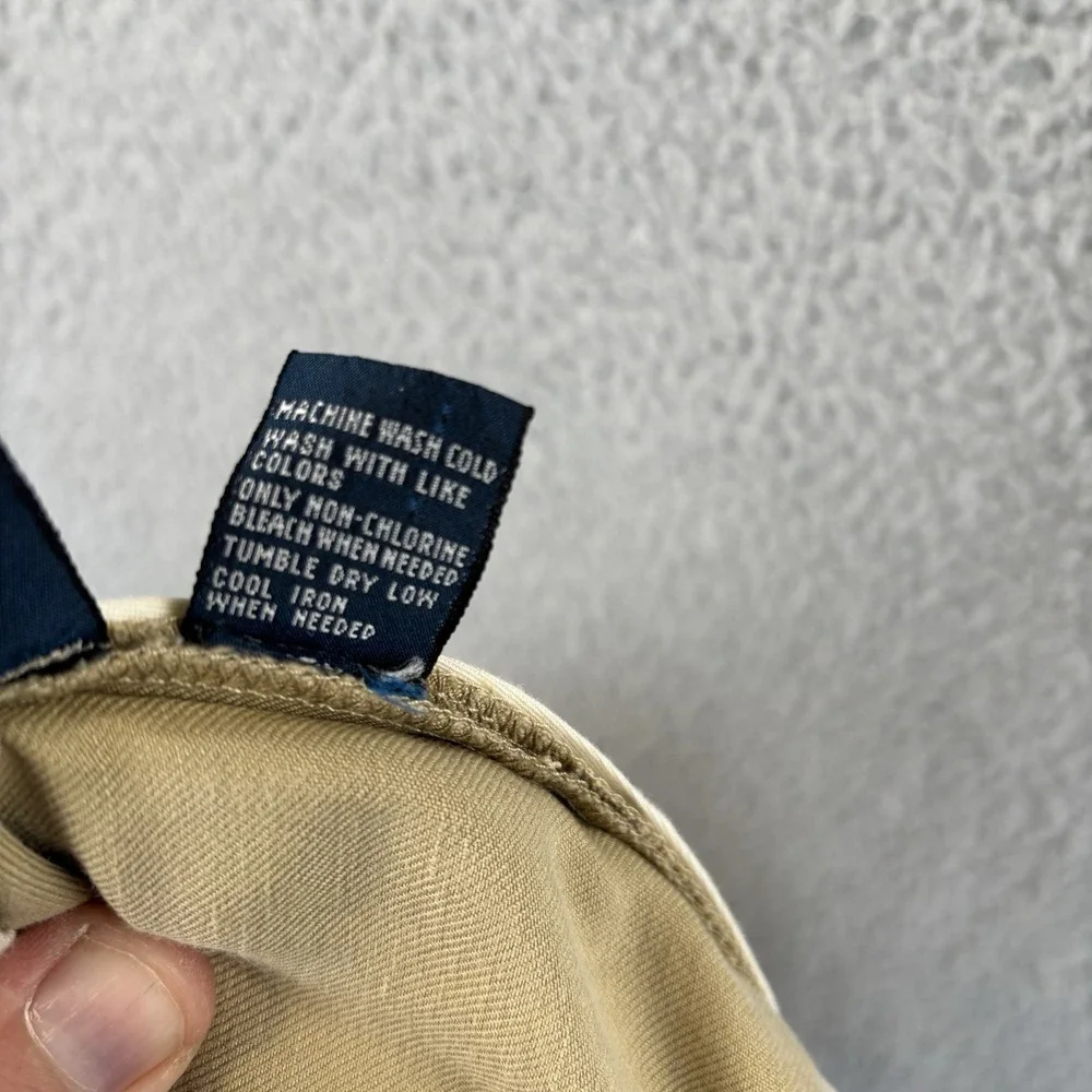 Vintage Polo Ralph Lauren Pants Mens 38x30 Beige Linen‎ Silk Blend Pleated